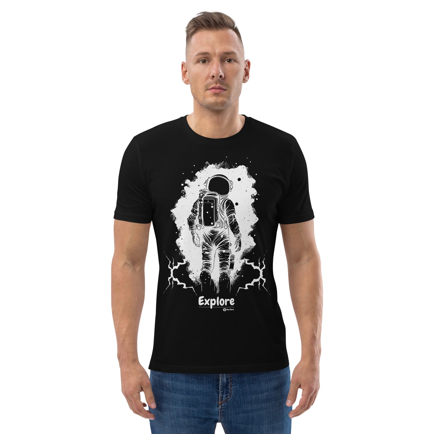 Astronaut Black & White T-Shirt | Explore Collection | Unisex Organic Cotton T-Shirt