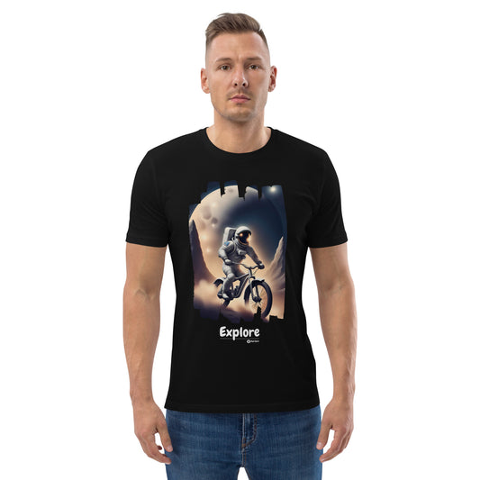 Orbiting the Moon on Two Wheels | Explore Collection | Unisex Organic Cotton T-Shirt