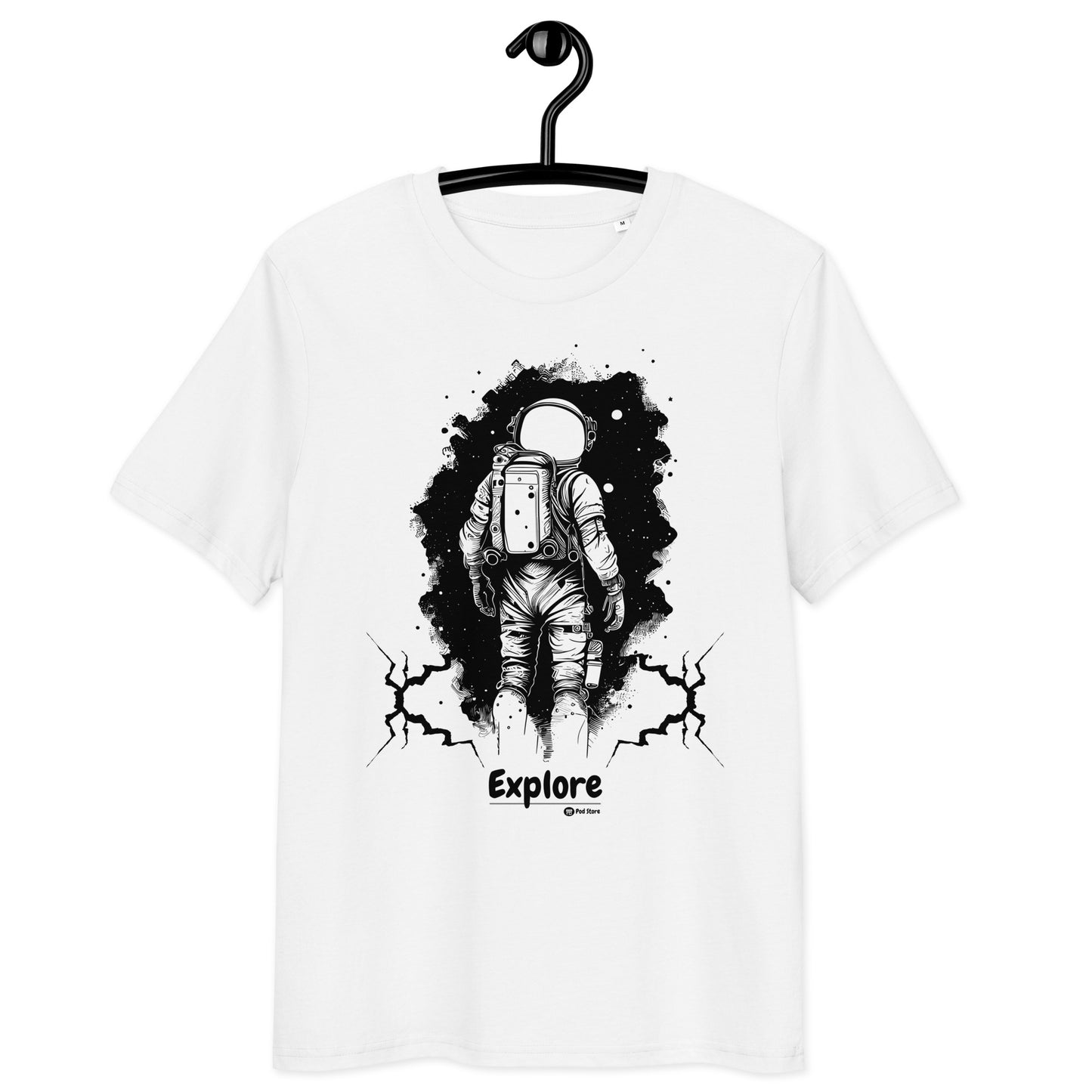 Astronaut Black & White T-Shirt | Explore Collection | Unisex Organic Cotton T-Shirt