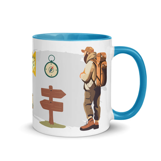 Hiking Ceramic Mug with Blue Color Inside - 320ml/440ml