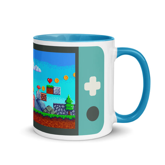 Super Mario Ceramic Mug with Light Blue Colors Inside - 320ml/440ml