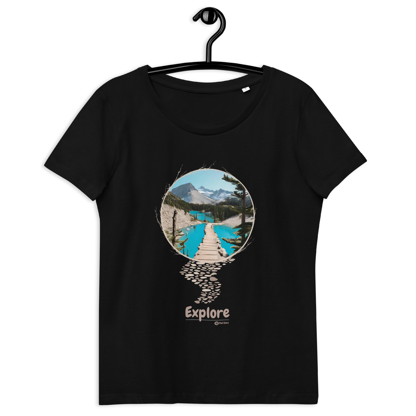 Blue Lake Hiking T-Shirt | Explore Collection | Fitted Short Sleeve Crew