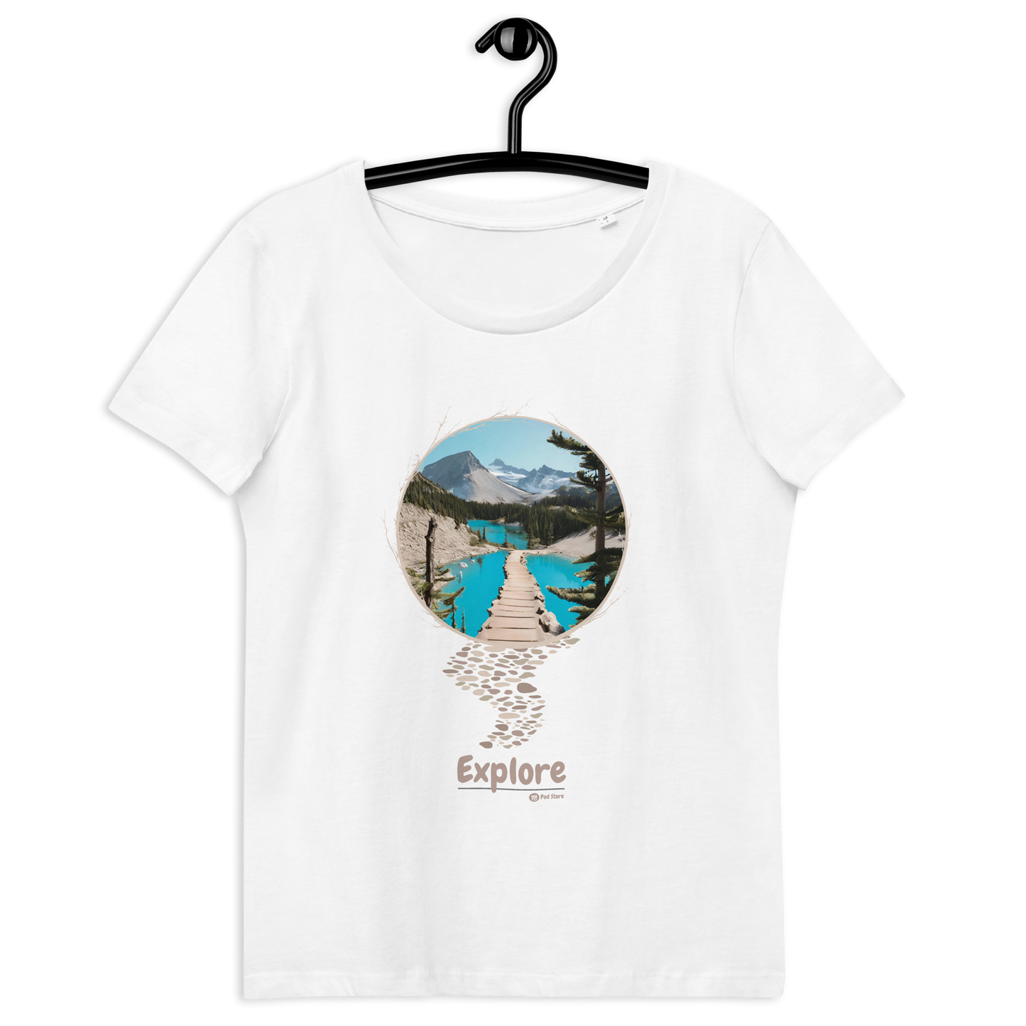 Blue Lake Hiking T-Shirt | Explore Collection | Fitted Short Sleeve Crew